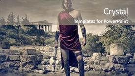  Presentation with warrior - Presentation consisting of sparta - warrior with axe background and a gray colored foreground