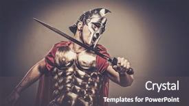  Presentation with war - Cool new presentation with spartan - legionary soldier ready backdrop and a gray colored foreground