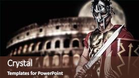  Presentation with roman soldier - Slides consisting of spartan - roman legionary soldier in front background and a tawny brown colored foreground