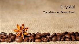  Presentation with star - Theme enhanced with spase - coffee and star anise background and a coral colored foreground