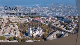  Presentation with sea port - PPT theme with spaso-preobrazhensky cathedral and sea background and a teal colored foreground