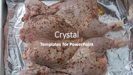  Presentation with herbs - PPT theme featuring spatchcocked-chicken-rubbed-with-herbs background and a violet colored foreground