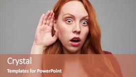  Presentation with close up shot - Beautiful PPT theme featuring spatial perception - close-up shot of redhead young backdrop and a red colored foreground