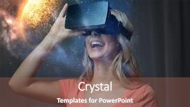  Presentation with augmented reality - PPT layouts with spatial perception - technology augmented reality and people background and a violet colored foreground