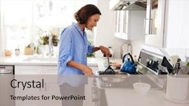  Presentation with pan african - Beautiful presentation theme featuring spatula and frying pan side backdrop and a light gray colored foreground