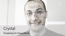  Presentation with medieval chainmail made up - Colorful PPT layouts enhanced with speach - presentation made by young businessman backdrop and a light gray colored foreground