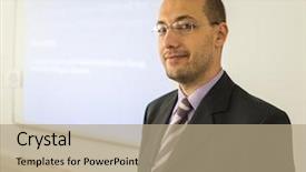  Presentation with made in america - Cool new presentation theme with speach - presentation made by young businessman backdrop and a coral colored foreground