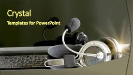  Presentation with birthday fireworks display - Presentation having speak easy - headphones on notebook display background background and a tawny brown colored foreground