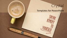  Presentation with personal development - Slides with speak-kindly-to-yourself-inspirational background and a coral colored foreground
