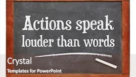  Presentation with proverb - PPT theme with speak louder than words proverb background and a  colored foreground