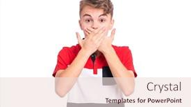  Presentation with child teen - Cool new theme with speak-no-evil-concept-portrait backdrop and a lemonade colored foreground