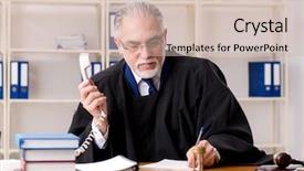  Presentation with lawyer - PPT theme having speak truth - aged lawyer working background and a soft green colored foreground