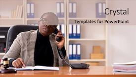  Presentation with black female - Presentation theme enhanced with speak truth - black female lawyer in courthouse background and a soft green colored foreground