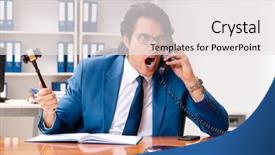  Presentation with courtroom - Slide set consisting of speak truth - young handsome judge sitting background and a white colored foreground