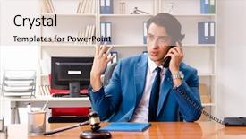  Presentation with courtroom - Beautiful slide deck featuring speak truth - young handsome judge sitting backdrop and a lemonade colored foreground