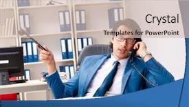  Presentation with courtroom - Theme featuring speak truth - young handsome judge sitting background and a soft green colored foreground