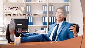  Presentation with courtroom - Colorful slides enhanced with speak truth - young handsome judge sitting backdrop and a lemonade colored foreground