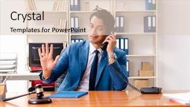  Presentation with courtroom - Audience pleasing PPT theme consisting of speak truth - young handsome judge sitting backdrop and a lemonade colored foreground