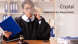  Presentation with sepak takraw court - Colorful PPT theme enhanced with speak truth - young handsome judge working backdrop and a  colored foreground