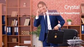  Presentation with lawyer - Slides consisting of speak truth - young handsome lawyer working background and a coral colored foreground