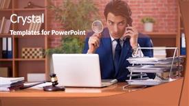  Presentation with lawyer - Cool new slide deck with speak truth - young handsome lawyer working backdrop and a red colored foreground