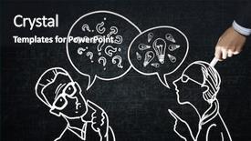  Presentation with blackboard - Slide deck enhanced with speak up - close up of hand drawing background and a wine colored foreground