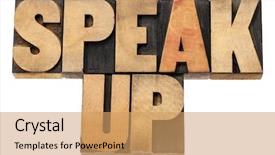 Presentation with motivation - Beautiful PPT theme featuring speak up - motivation concept - isolated backdrop and a  colored foreground