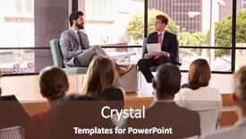  Presentation with interviewer - Theme featuring speaker and interviewer in front background and a tawny brown colored foreground