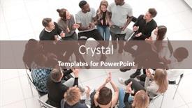  Presentation with speaker - Presentation consisting of speaker-giving-a-talk background and a violet colored foreground