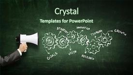  Presentation with announcement - Cool new presentation theme with speaker making announcement mixed media backdrop and a wine colored foreground