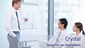  Presentation with activity graph showing an earthquake - Presentation theme having speaker person - young man shows a graph background and a sky blue colored foreground