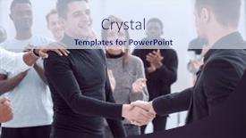  Presentation with participant - Presentation with speaker-welcoming-a-new-participant background and a sky blue colored foreground