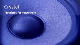  Presentation with speaker - PPT theme consisting of car audio - speaker background and a cobalt blue colored foreground