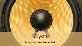  Presentation with speakers - Slides having speakers with amber colored fiber background and a yellow colored foreground