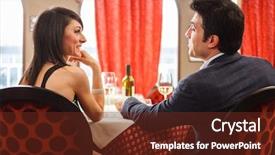  Presentation with engagement - Amazing presentation design having speaking engagement - couple having dinner backdrop and a tawny brown colored foreground