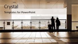  Presentation with engagement - PPT theme consisting of bright picture of young woman showing ok sign background and a light gray colored foreground