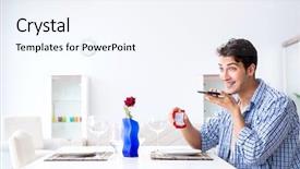  Presentation with alone - Theme having speaking engagement - man alone preparing for romantic background and a sky blue colored foreground