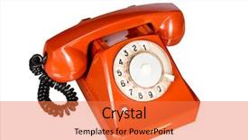  Presentation with old telephone - Beautiful theme featuring speaking engagement - nice old-styled red telephone isolated backdrop and a coral colored foreground