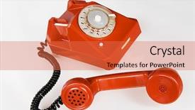  Presentation with old telephone - Presentation design with speaking engagement - nice old-styled red telephone isolated background and a red colored foreground