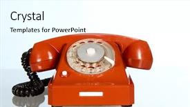  Presentation with old telephone - PPT theme featuring speaking engagement - nice old-styled red telephone background and a cool aqua colored foreground