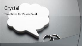  Presentation with bubble - Beautiful presentation theme featuring speaking engagement - platinum rings with the speech backdrop and a white colored foreground