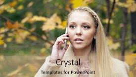  Presentation with mobil home park - PPT layouts enhanced with speaking engagement - portrait of young blonde woman background and a  colored foreground