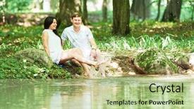  Presentation with park - Amazing presentation theme having speaking engagement - young couple having fun backdrop and a  colored foreground