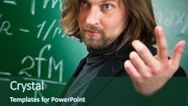  Presentation with professor - PPT theme enhanced with physics eye - speaking professor background and a ocean colored foreground