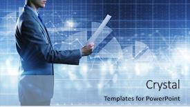  Presentation with public speaking - Beautiful PPT theme featuring speaking public - back view of businessman speaker backdrop and a light blue colored foreground