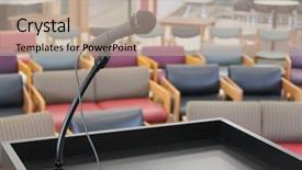  Presentation with public speaking - Theme with speaking public - stage in front of empty background and a coral colored foreground