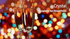  Presentation with two glasses of champagne - PPT theme having special accasions - glasses with champagne background and a tawny brown colored foreground
