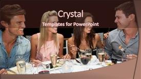  Presentation with restaurant - Amazing slide deck having special accasions - two young couples in restaurant backdrop and a wine colored foreground
