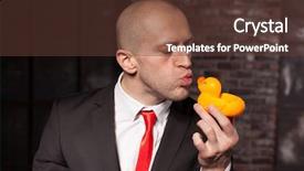  Presentation with duck - PPT theme consisting of special agent kissing little toy background and a tawny brown colored foreground