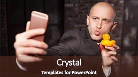  Presentation with selfie - Beautiful PPT layouts featuring special agent makes selfie backdrop and a tawny brown colored foreground